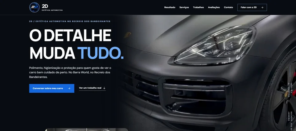 Capture de la page d’accueil: 2D Estética Automotiva