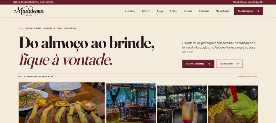 Capture de la page d’accueil: Madalenna Bar & Restaurante
