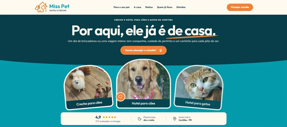Capture de la page d’accueil: Miss Pet Hotel