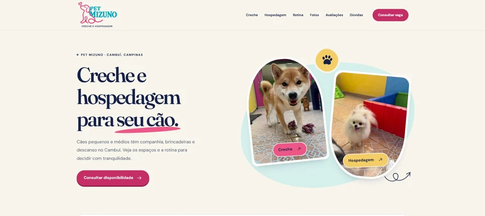 Capture de la page d’accueil: Pet Mizuno