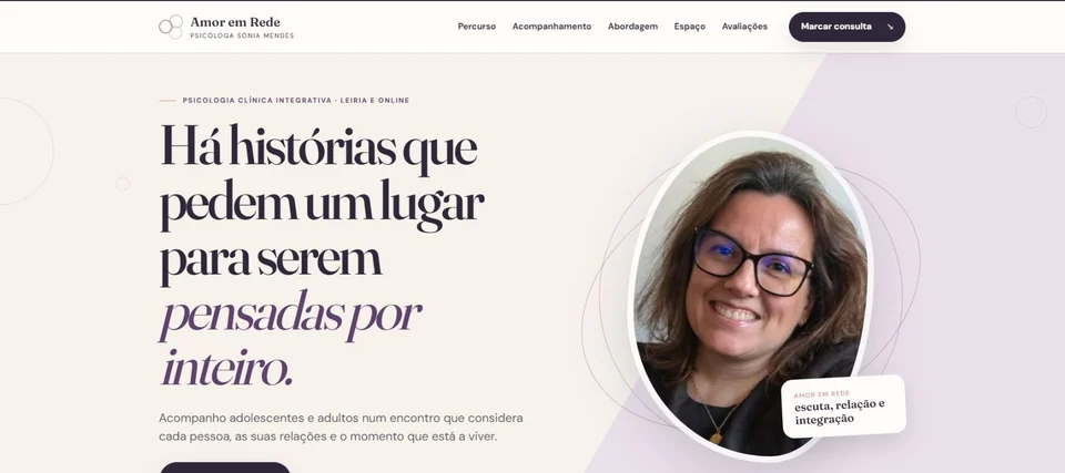Capture de la page d’accueil: Sónia Mendes · Amor em Rede